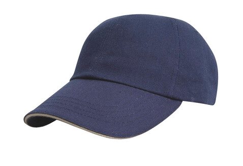Result Caps Heavy Cotton Drill Cap, Navy/Putty, One Size bedrucken, Art.-Nr. 370342630