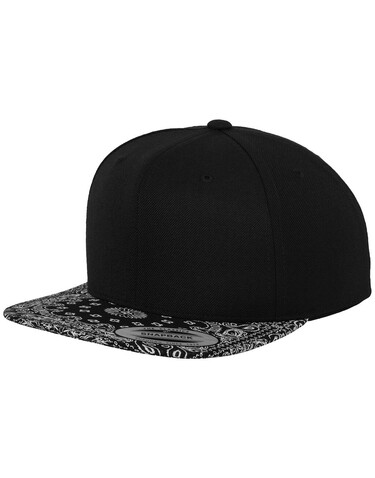 Flexfit Bandana Snapback, Black/Paisley, One Size bedrucken, Art.-Nr. 383681770