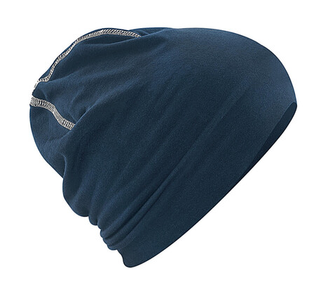 Beechfield Hemsedal Cotton Beanie, French Navy/White, One Size bedrucken, Art.-Nr. 384692500 Beechfield Hemsedal Cotton Beanie, French Navy/White, One Size bedrucken, Art.-Nr. 384692500
