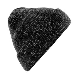 Beechfield Reflective Beanie, Black, One Size bedrucken, Art.-Nr. 387691010