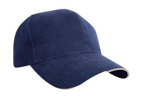 Result Caps Sandwich Brushed Cotton Cap, Navy/Natural, One Size bedrucken, Art.-Nr. 390342600 Result Caps Sandwich Brushed Cotton Cap, Navy/Natural, One Size bedrucken, Art.-Nr. 390342600