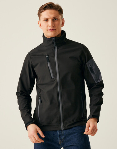 Regatta Arcola 3 Layer Softshell, Black/Seal Grey, M bedrucken, Art.-Nr. 400171514