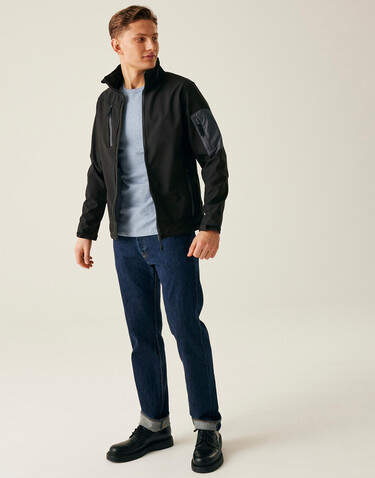 Regatta Arcola 3 Layer Softshell, Black/Seal Grey, M bedrucken, Art.-Nr. 400171514