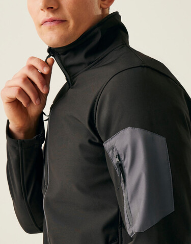 Regatta Arcola 3 Layer Softshell, Black/Seal Grey, L bedrucken, Art.-Nr. 400171515