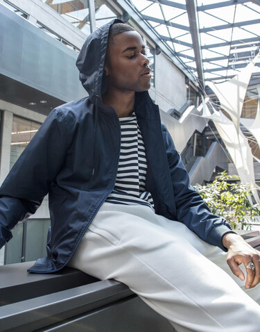 Build Your Brand Windrunner, Navy/Navy, M bedrucken, Art.-Nr. 401392522