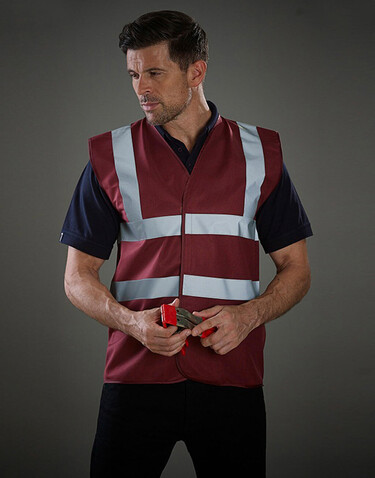 Yoko Fluo 2 Band+Brace Waistcoat, Maroon, L bedrucken, Art.-Nr. 402774455 Yoko Fluo 2 Band+Brace Waistcoat, Maroon, L bedrucken, Art.-Nr. 402774455