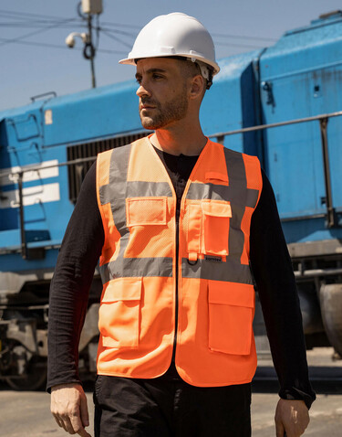 Korntex Mesh Multifunctional Vest Athens, Orange, 2XL bedrucken, Art.-Nr. 405134106