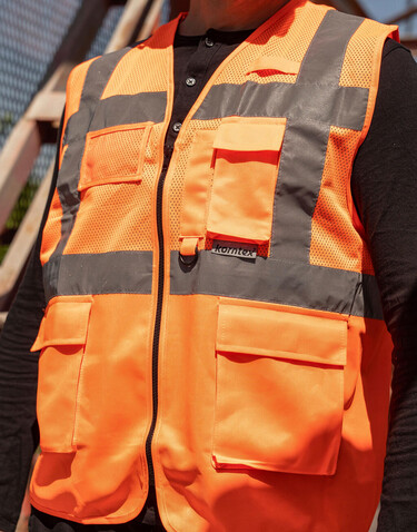 Korntex Mesh Multifunctional Vest Athens, Yellow, M bedrucken, Art.-Nr. 405136003