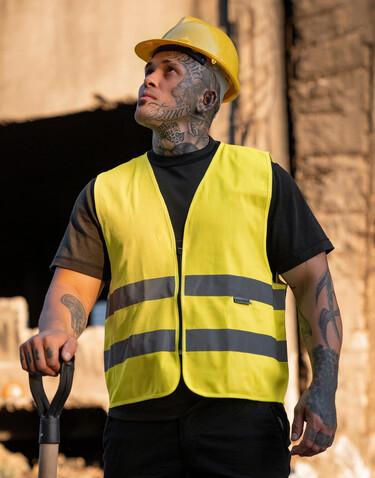 Korntex Safety Vest with Zipper Cologne, Red, 3XL bedrucken, Art.-Nr. 406134007