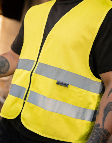 Korntex Safety Vest with Zipper Cologne, Neon Pink, 5XL bedrucken, Art.-Nr. 406134239