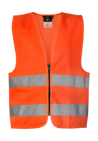 Korntex Safety Zipper Vest for Kids Aalborg, Orange, 2XS bedrucken, Art.-Nr. 411134101 Korntex Safety Zipper Vest for Kids Aalborg, Orange, 2XS bedrucken, Art.-Nr. 411134101