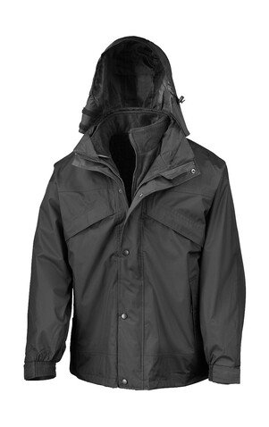 Result 3-in-1 Jacket with Fleece, Black, XS bedrucken, Art.-Nr. 411331012