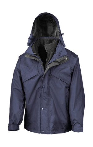 Result 3-in-1 Jacket with Fleece, Black, XS bedrucken, Art.-Nr. 411331012