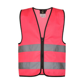 Korntex Signal Zipper Vest for Kids Aalborg, Neon Pink, 2XS bedrucken, Art.-Nr. 412134231