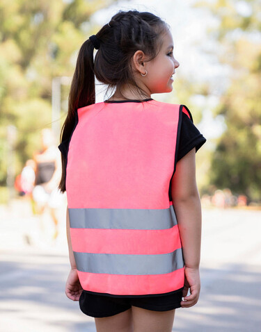 Korntex Signal Zipper Vest for Kids Aalborg, Neon Green, XS bedrucken, Art.-Nr. 412135052