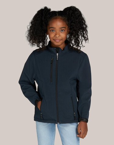 SG Signature Tagless Softshell Jacket Kids, Navy, 164 (13-14/3XL) bedrucken, Art.-Nr. 412522008