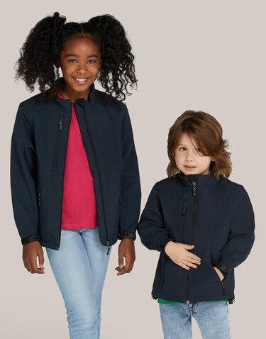 SG Signature Tagless Softshell Jacket Kids, Navy, 164 (13-14/3XL) bedrucken, Art.-Nr. 412522008