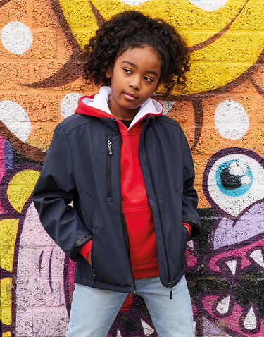 SG Signature Tagless Softshell Jacket Kids, Navy, 164 (13-14/3XL) bedrucken, Art.-Nr. 412522008