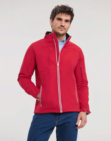 Russell Europe Men`s Bionic Softshell Jacket, Classic Red, M bedrucken, Art.-Nr. 417004014