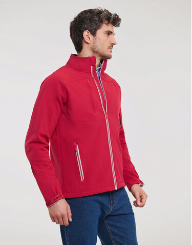 Russell Europe Men`s Bionic Softshell Jacket, Classic Red, M bedrucken, Art.-Nr. 417004014
