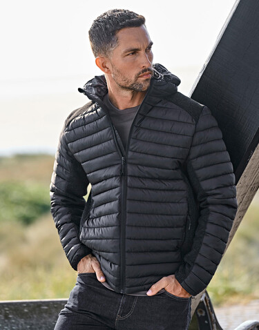 Tee Jays Hooded Outdoor Crossover Jacket, Black/Black Melange, S bedrucken, Art.-Nr. 418541613 Tee Jays Hooded Outdoor Crossover Jacket, Black/Black Melange, S bedrucken, Art.-Nr. 418541613