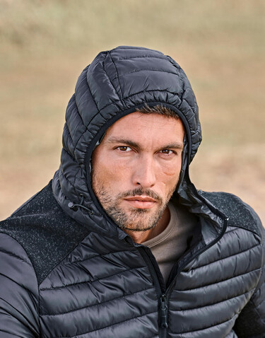 Tee Jays Hooded Outdoor Crossover Jacket, Black/Black Melange, S bedrucken, Art.-Nr. 418541613 Tee Jays Hooded Outdoor Crossover Jacket, Black/Black Melange, S bedrucken, Art.-Nr. 418541613