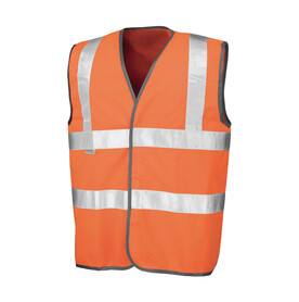 Result Safety Hi-Vis Vest, Fluorescent Orange, S/M bedrucken, Art.-Nr. 421334054