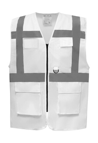 Yoko Fluo Executive Waistcoat, White, L bedrucken, Art.-Nr. 421770003