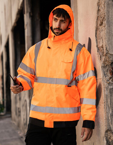 Korntex Hi-Vis Rain Jacket Lite Kaunas, Orange, S bedrucken, Art.-Nr. 422134102