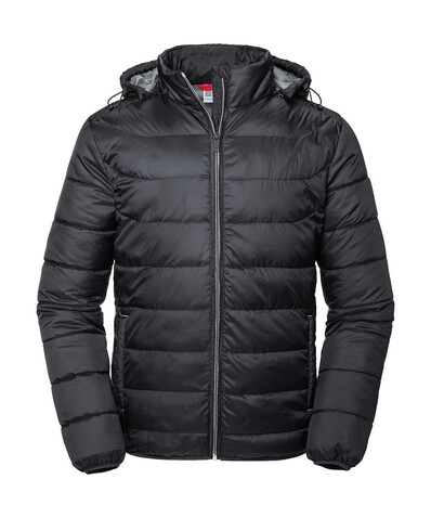 Russell Europe Men`s Hooded Nano Jacket, Black, S bedrucken, Art.-Nr. 423001013