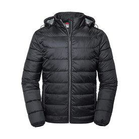 Russell Europe Men`s Hooded Nano Jacket, Black, S bedrucken, Art.-Nr. 423001013