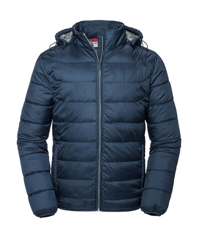 Russell Europe Men`s Hooded Nano Jacket, French Navy, L bedrucken, Art.-Nr. 423002015