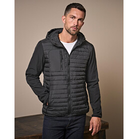 Tee Jays Hooded Crossover Jacket, Black, S bedrucken, Art.-Nr. 423541013
