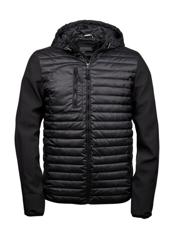 Tee Jays Hooded Crossover Jacket, Black, 2XL bedrucken, Art.-Nr. 423541017