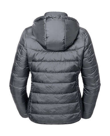 Russell Europe Ladies` Hooded Nano Jacket, Dark Olive, 2XL bedrucken, Art.-Nr. 424005347