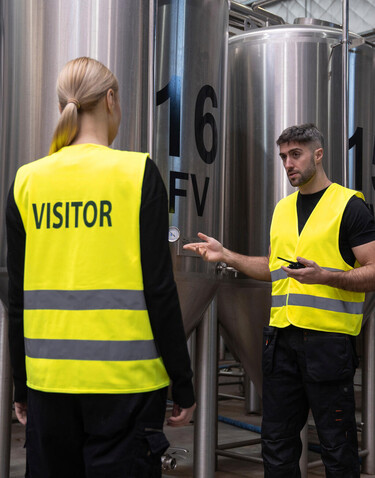 Korntex Safety Vest Passau VISITOR/SECURITY, Security Yellow, M/L bedrucken, Art.-Nr. 424136024