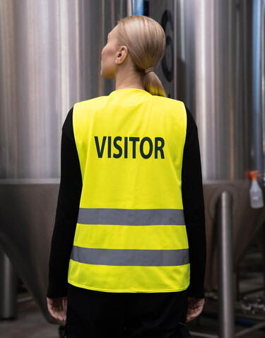Korntex Safety Vest Passau VISITOR/SECURITY, Security Yellow, M/L bedrucken, Art.-Nr. 424136024