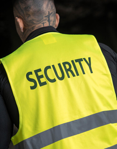 Korntex Safety Vest Passau VISITOR/SECURITY, Security Yellow, M/L bedrucken, Art.-Nr. 424136024