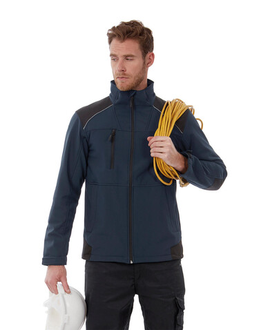 B &amp; C Shield Softshell PRO Jacket, Navy, XL bedrucken, Art.-Nr. 425422006