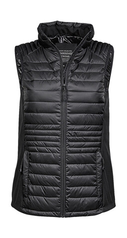 Tee Jays Ladies` Crossover Bodywarmer, Black/Black, M bedrucken, Art.-Nr. 425541774