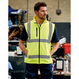 Yoko Fluo Softshell Bodywarmer, Fluo Yellow, S bedrucken, Art.-Nr. 426776053