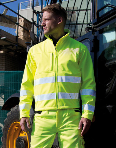 Result Hi-Vis Softshell Jacket, Fluorescent Orange, XL bedrucken, Art.-Nr. 427334056