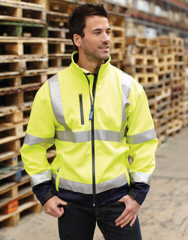 Yoko Fluo Softshell Jacket, Navy, S bedrucken, Art.-Nr. 427772003