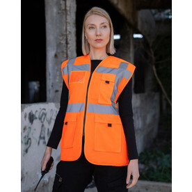 Korntex Padded Executive Safety Vest Wismar, Orange, S bedrucken, Art.-Nr. 428134101