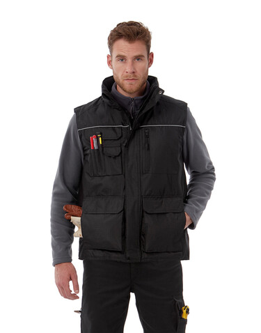 B &amp; C Expert Pro Workwear Bodywarmer, Red, L bedrucken, Art.-Nr. 428424005