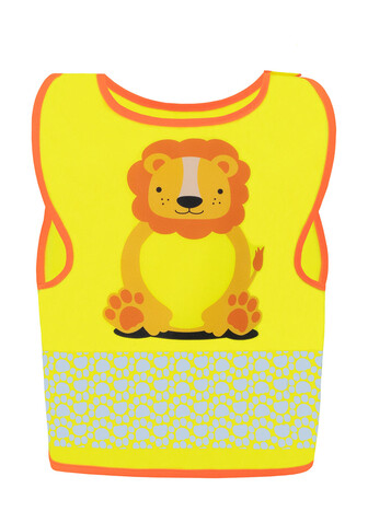 Korntex Children`s Safety Vest Funtastic Wildlife, Lion Yellow, XS bedrucken, Art.-Nr. 431138002
