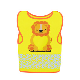Korntex Children`s Safety Vest Funtastic Wildlife, Lion Yellow, 2XS bedrucken, Art.-Nr. 431138001
