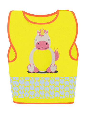 Korntex Children`s Safety Vest Funtastic Wildlife, Unicorn Yellow, XS bedrucken, Art.-Nr. 431138012