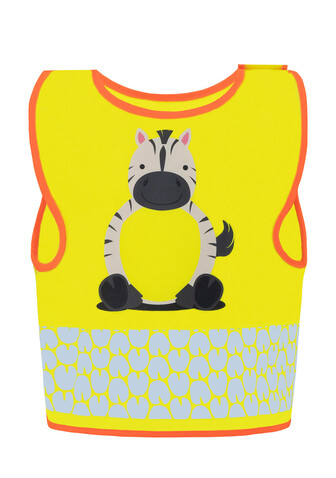 Korntex Children`s Safety Vest Funtastic Wildlife, Zebra Yellow, XS bedrucken, Art.-Nr. 431138072
