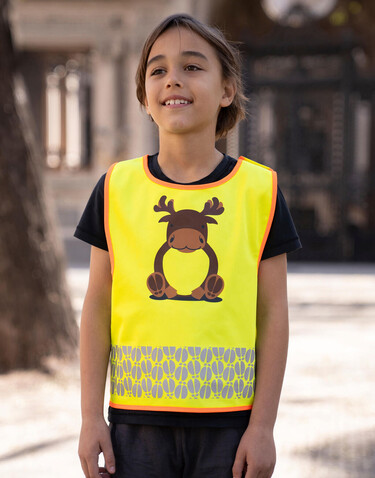 Korntex Children`s Safety Vest Funtastic Wildlife, Lion Yellow, XS bedrucken, Art.-Nr. 431138002